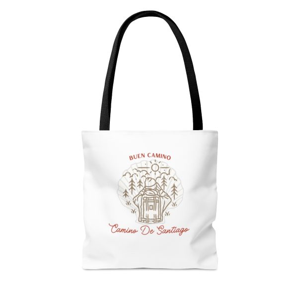 Tote bag blanco del Camino de Peregrinación rodeado por arboles