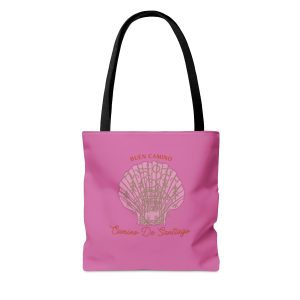 Tote bag rosa del Camino de Peregrinación rodeado por arboles