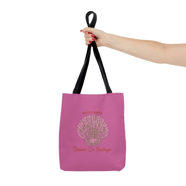 Tote bag rosa del Camino de Peregrinación rodeado por arboles - Image 3