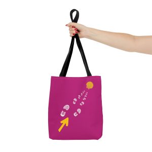 Tote Bag rosa del Camino de Santiago de huellas hacia la Vieira