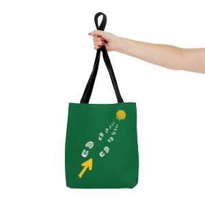 Tote Bag verde del Camino de Santiago de huellas hacia la Vieira