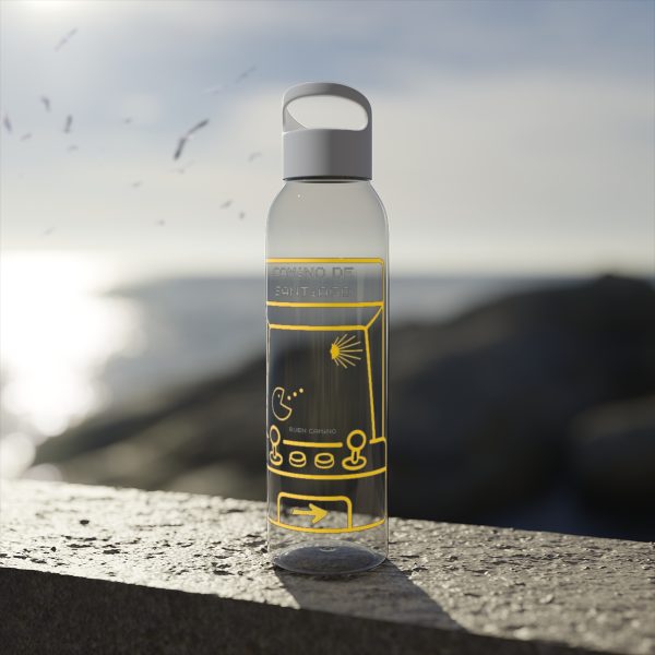 Botella de agua de Tritan para el Camino de Santiago, Video Juego de Arcade hacia la Catedral