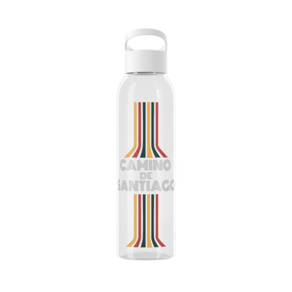 Botella de agua de Tritan del Camino de Santiago "Retro con Líneas" hacia la Vieira - Image 2