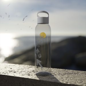 Botella de agua de Tritan para el Camino de Santiago, Huellas de bota hacia la Vieira