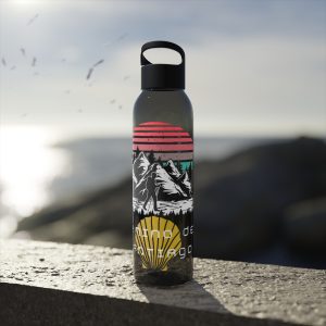 Botella de agua de Tritan para el Camino de Santiago, Caminando sobre las montañas hacia la Vieira