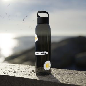 Botella de agua de Tritan para el Camino de Santiago, trazos de pintura hacia la Vieira