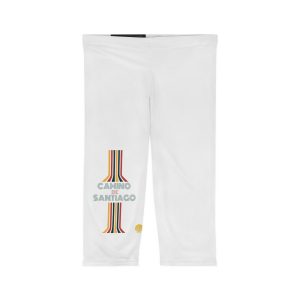 Capri Leggings de Mujer del Camino de Santiago "Retro con Líneas" hacia la Vieira