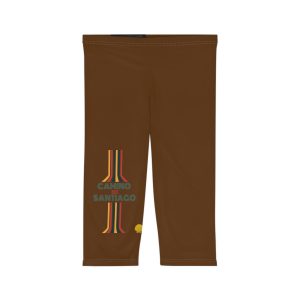 Capri Leggings de Mujer del Camino de Santiago "Retro con Líneas" hacia la Vieira