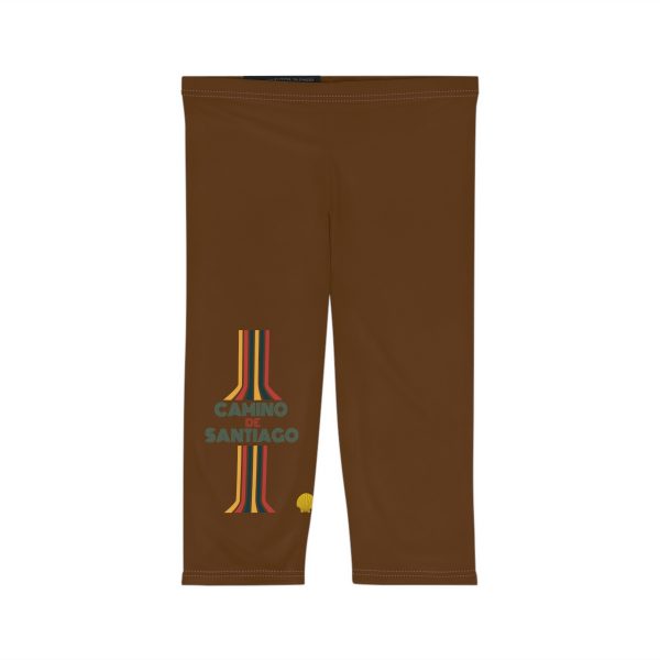 Capri Leggings de Mujer del Camino de Santiago "Retro con Líneas" hacia la Vieira
