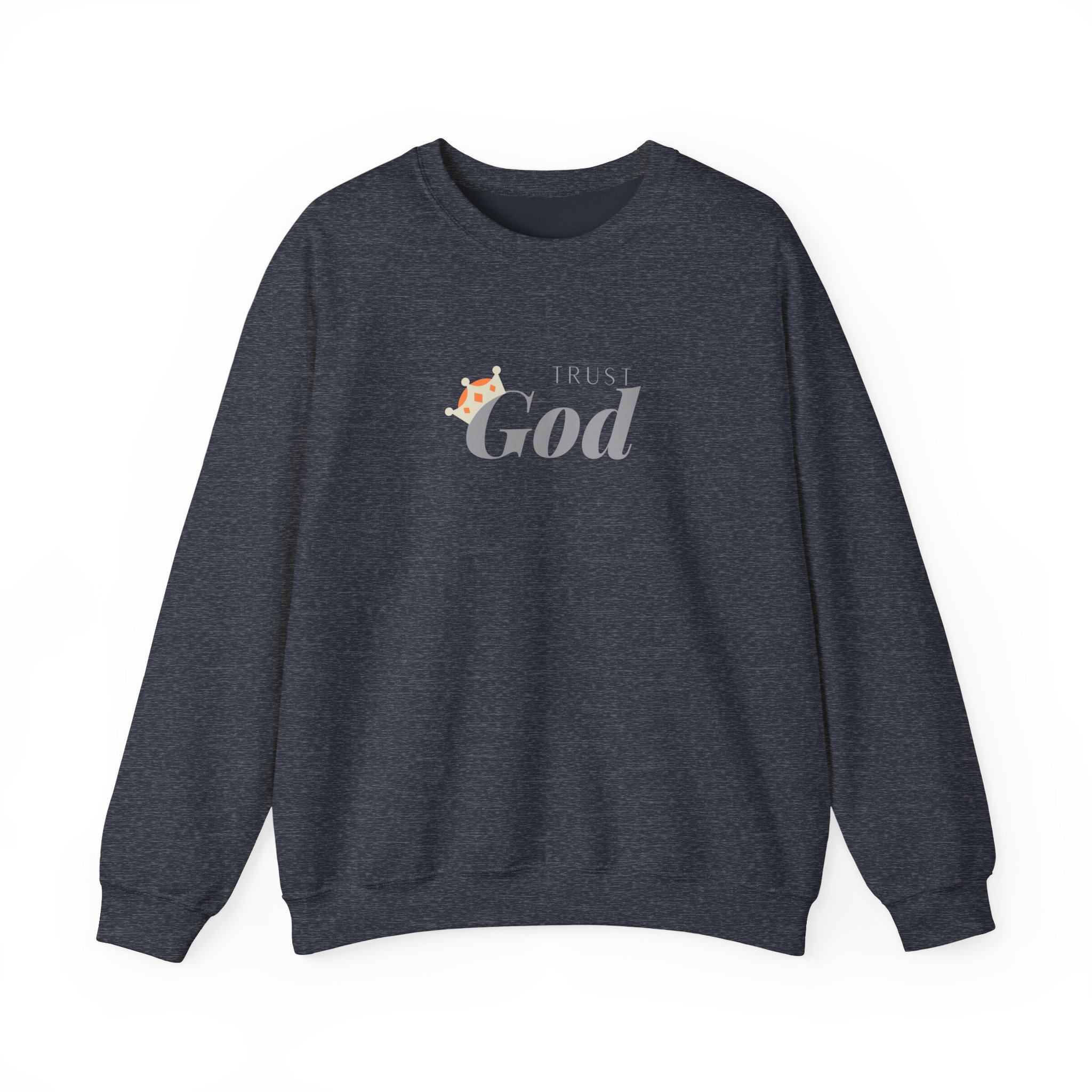 Trust God – "Crowned Faith" Classic Heavy Blend Crewneck Sweatshirt - Imagen 7