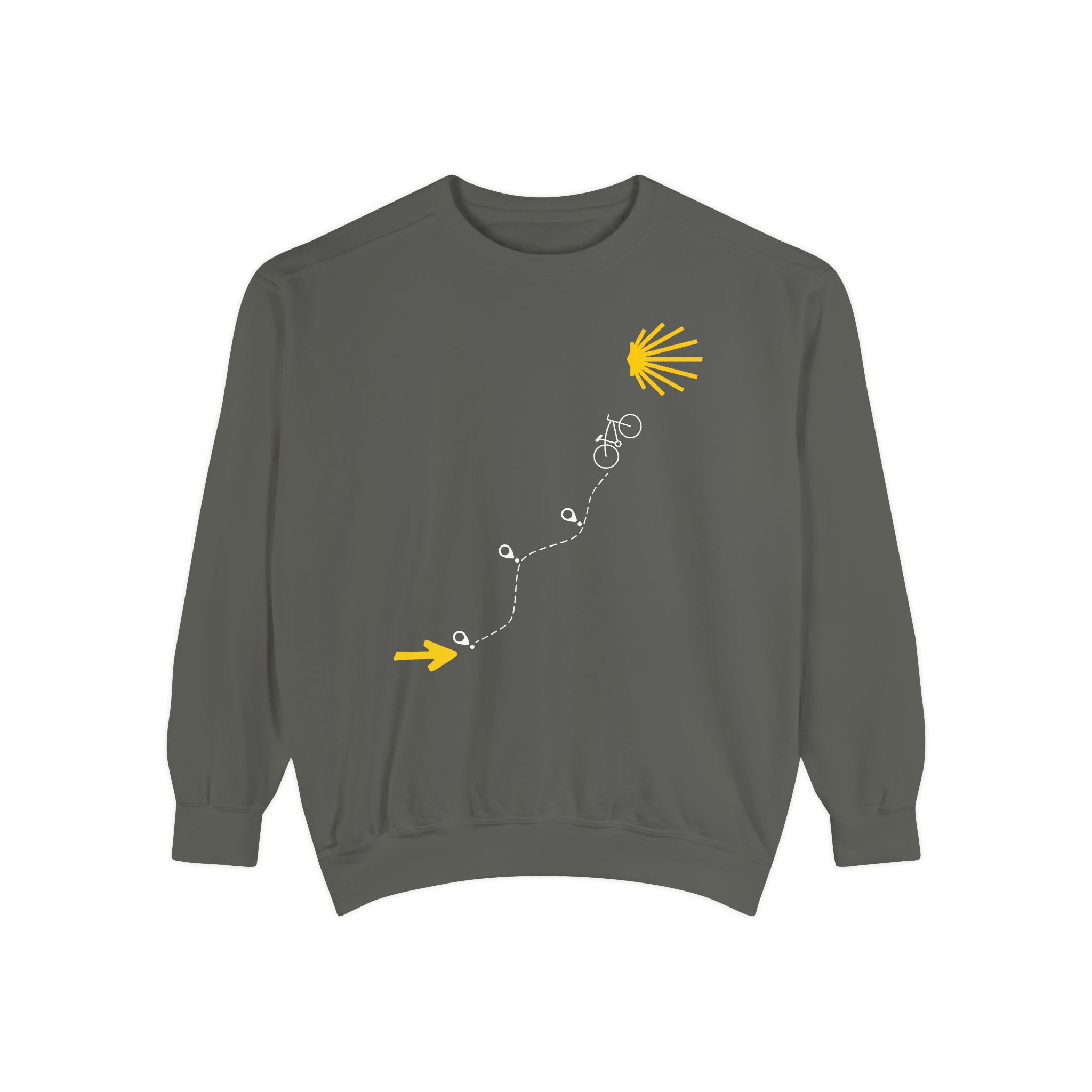 Camino de Santiago – "The Bicigrino Path" Vintage Garment-Dyed Sweatshirt