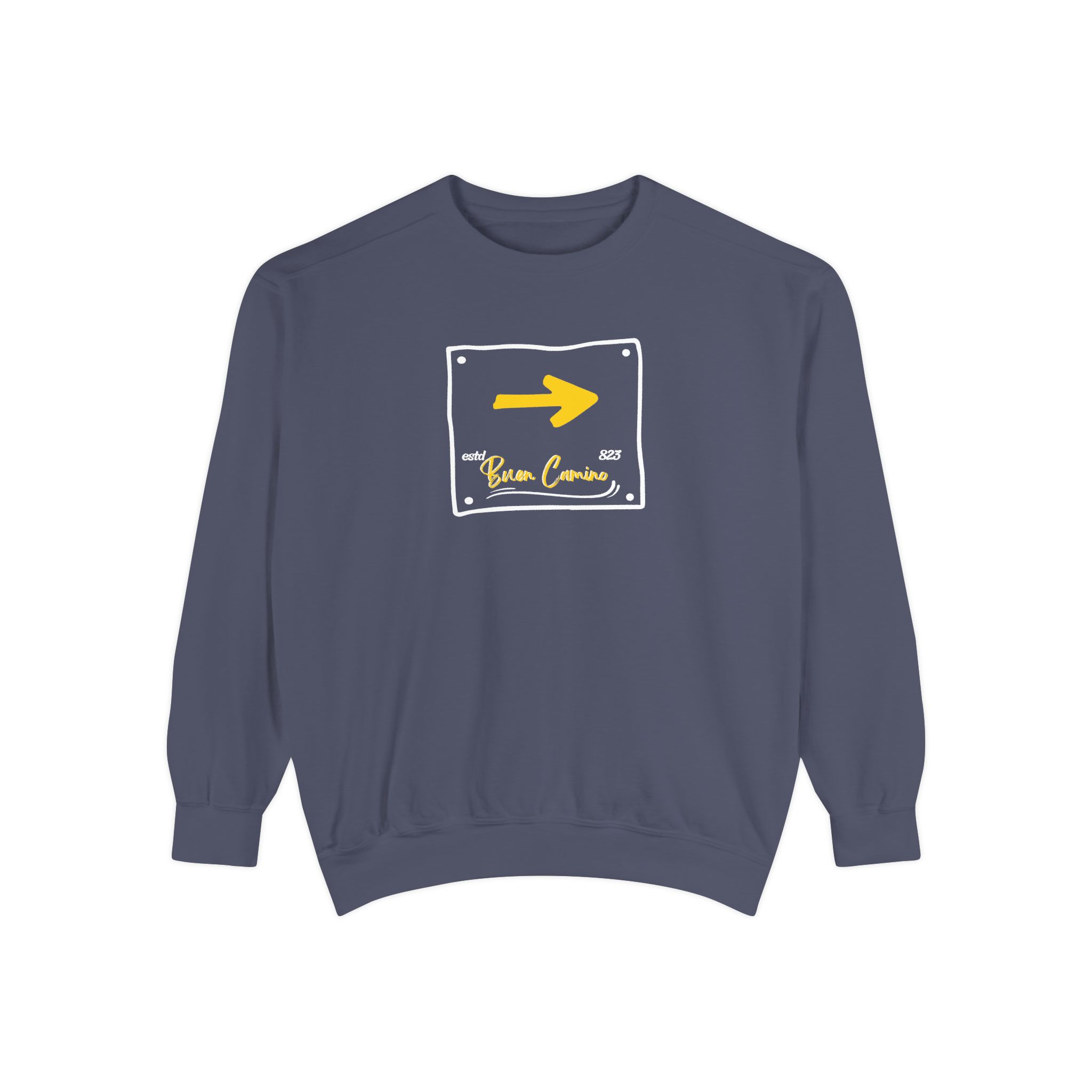 Camino de Santiago – "The Yellow Arrow" Vintage Garment-Dyed Sweatshirt - Imagen 3