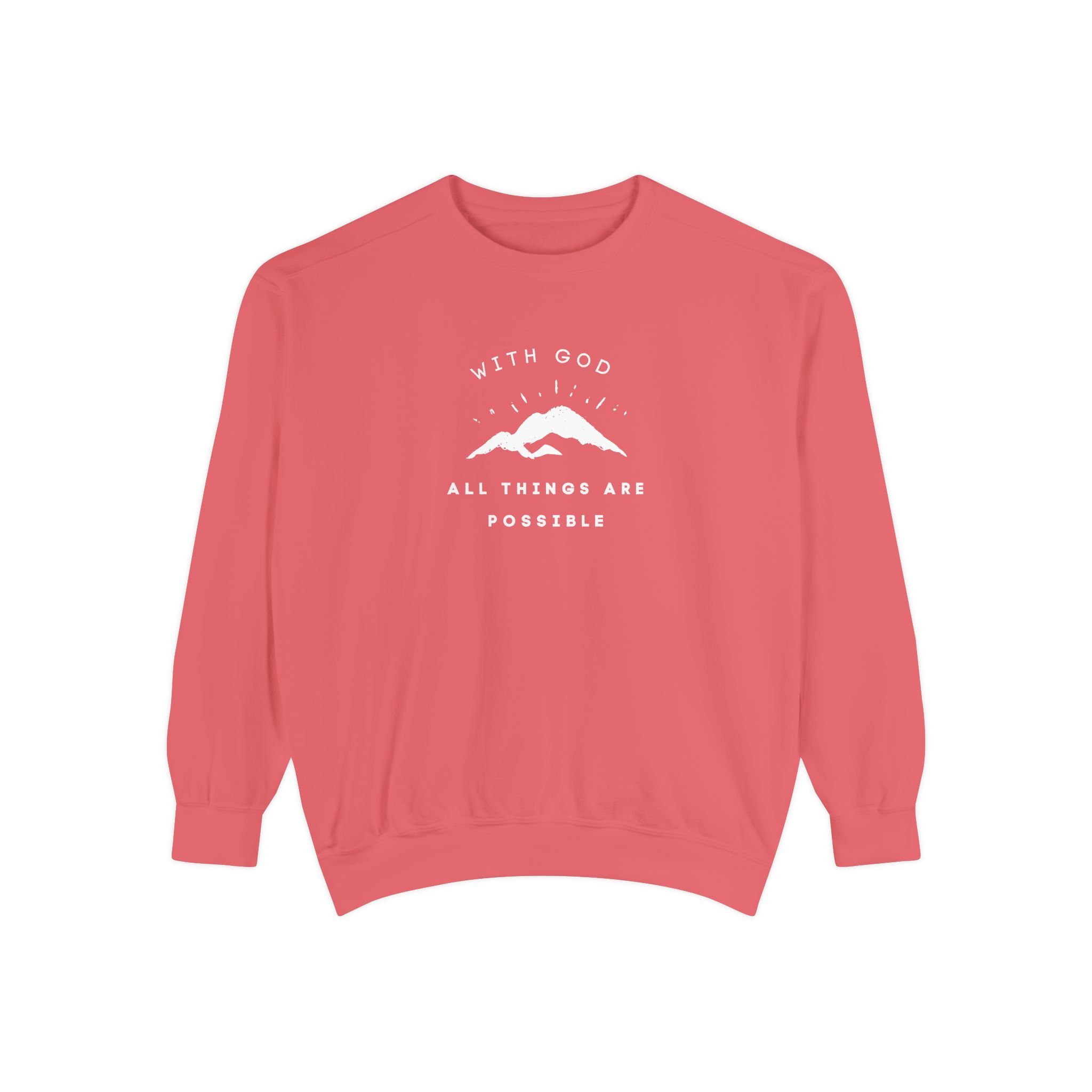 With God All Things Are Possible – "Summit Hope" Vintage Garment-Dyed Sweatshirt - Imagen 12