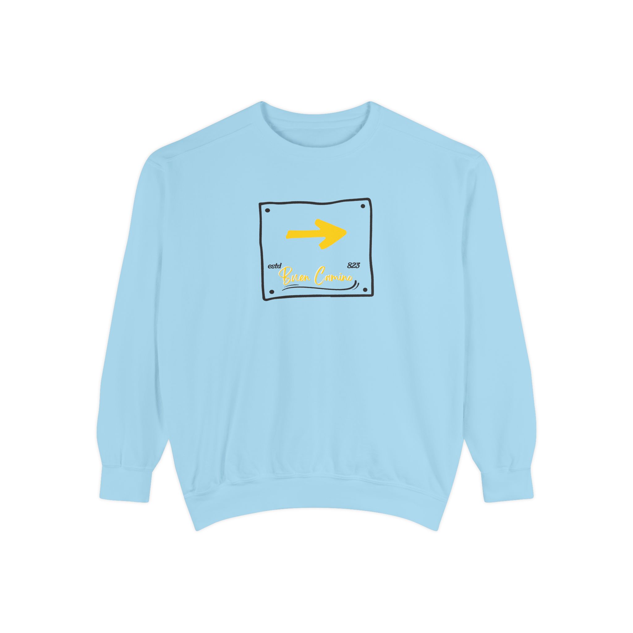 Camino de Santiago – "The Yellow Arrow" Vintage Garment-Dyed Sweatshirt - Imagen 10