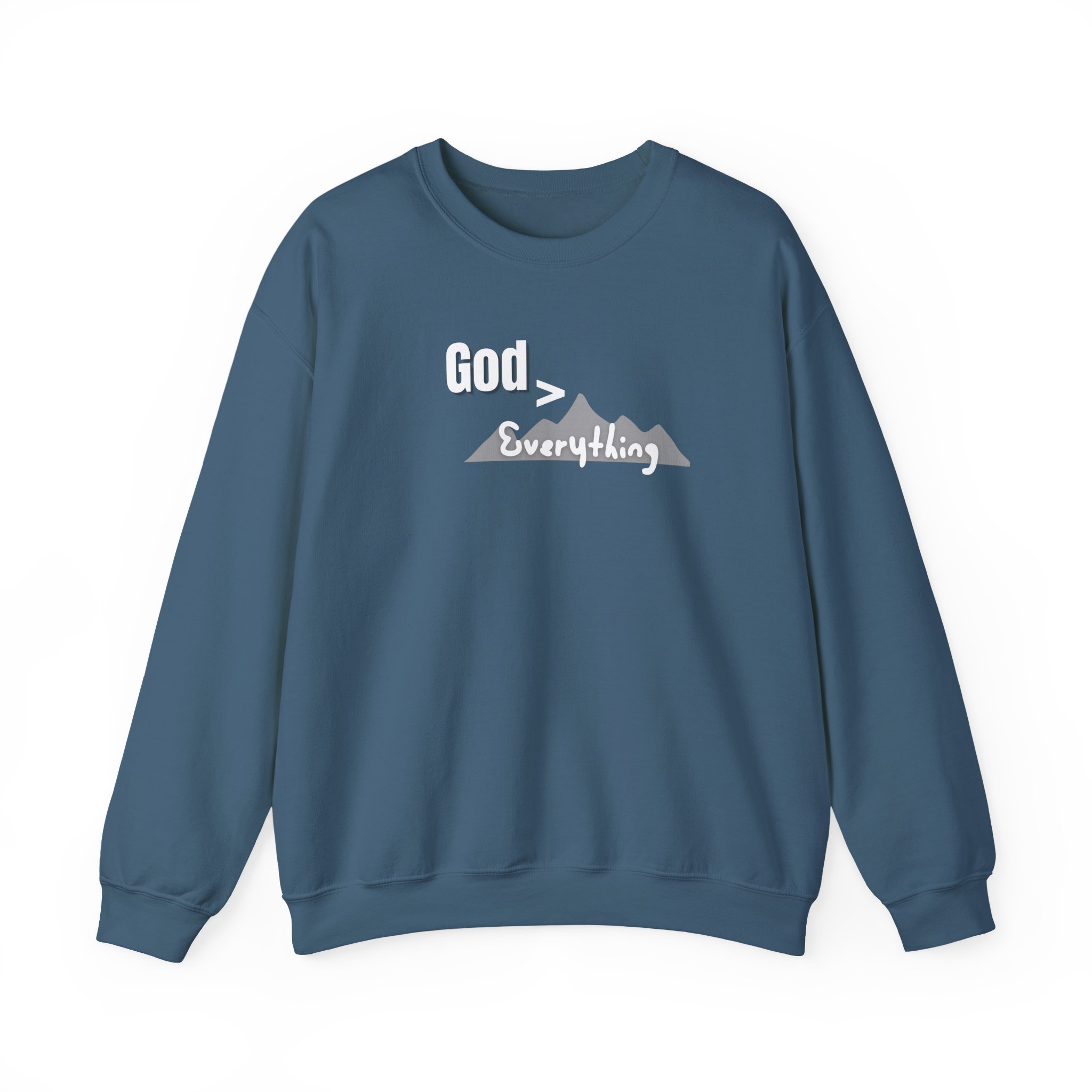 God is Greater – "Mountain Peak" Classic Heavy Blend Crewneck Sweatshirt