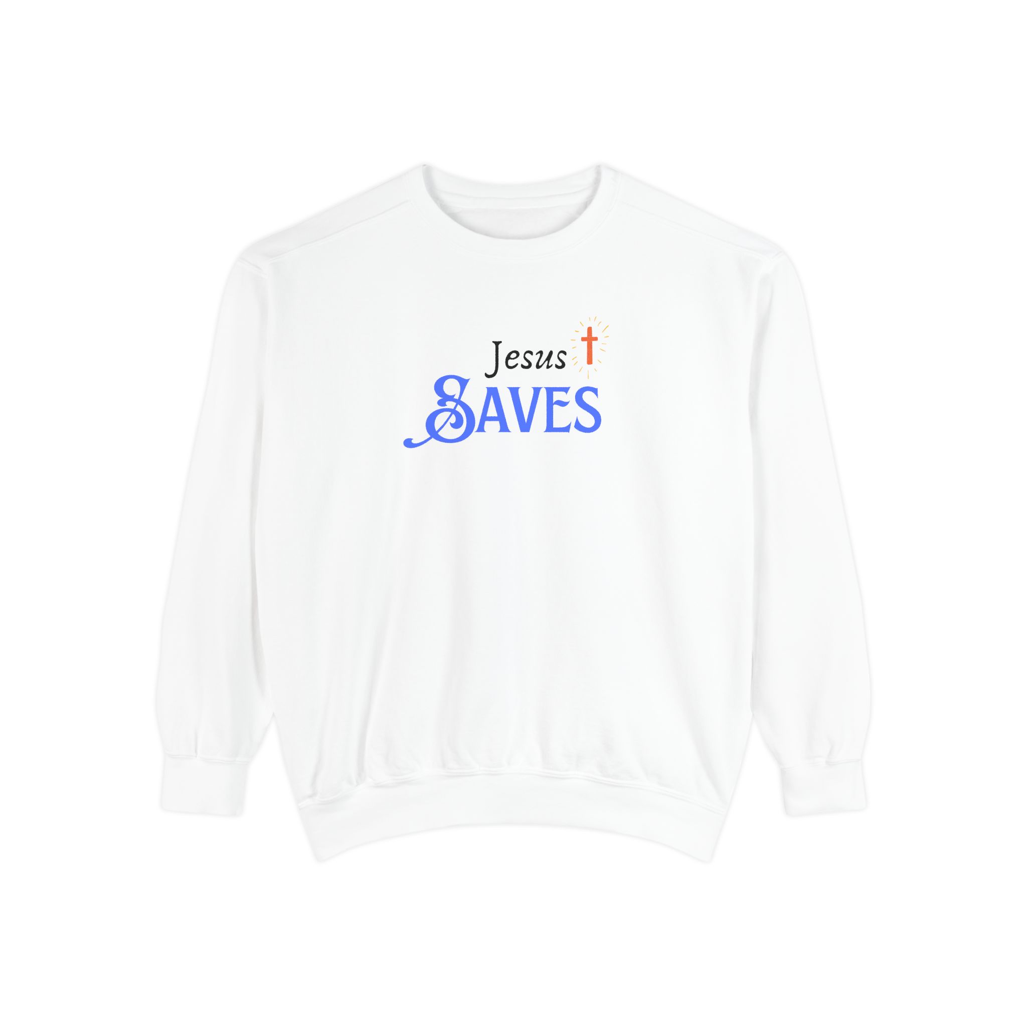 Jesus Saves – "Radiant Hope" Vintage Garment-Dyed Sweatshirt - Imagen 2