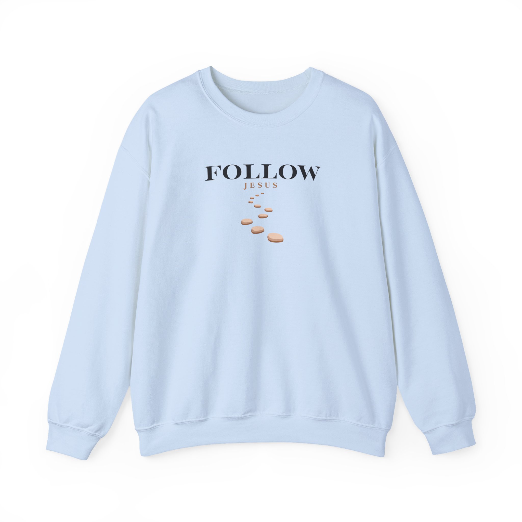 Follow Jesus – "Stepping Stones Journey" Classic Heavy Blend Crewneck Sweatshirt - Imagen 2