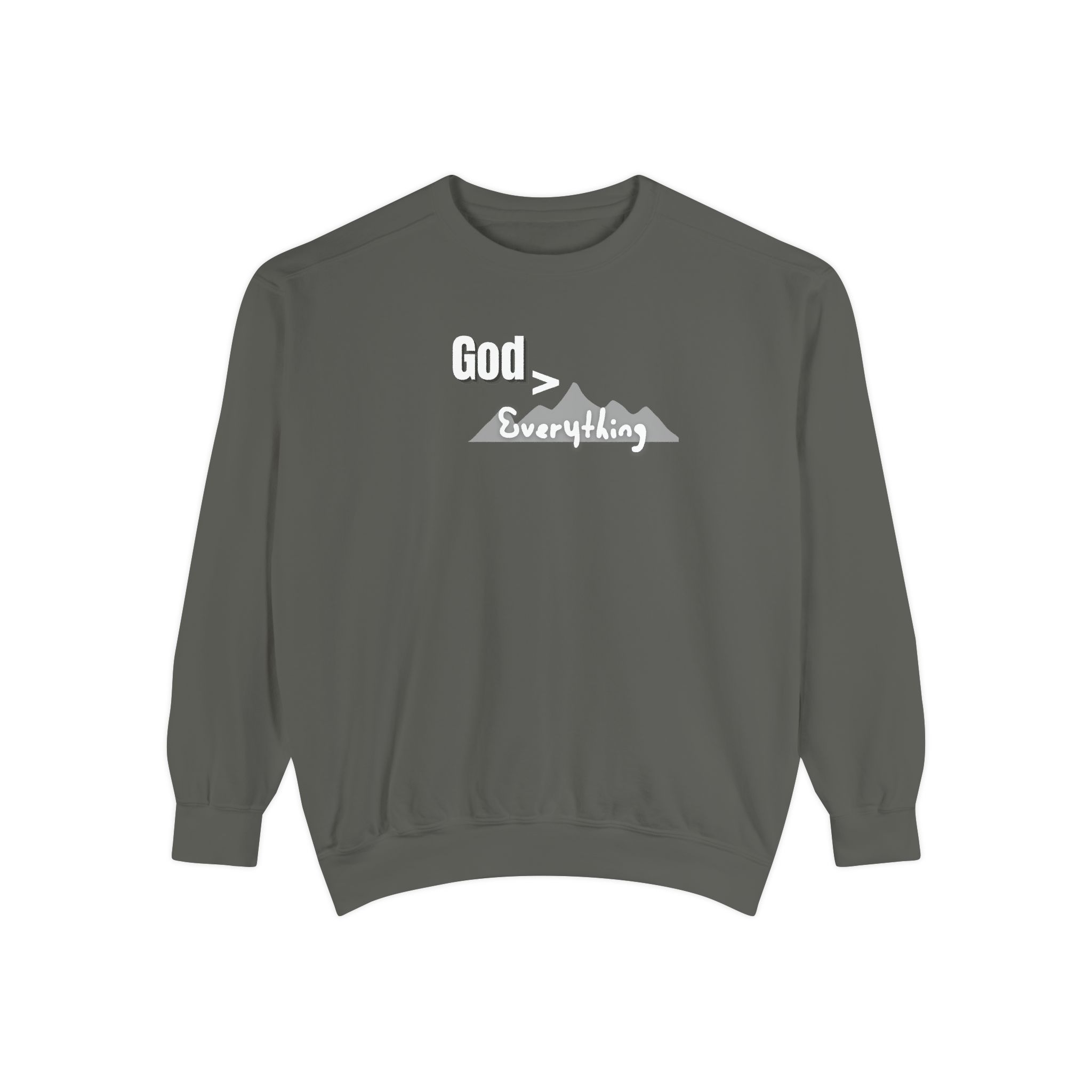 God is Greater – "Mountain Peak" Vintage Garment-Dyed Sweatshirt - Imagen 4