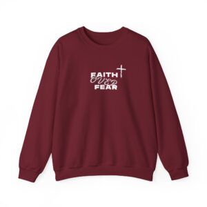 Faith Over Fear – "Brushstroke Cross" Classic Heavy Blend Crewneck Sweatshirt