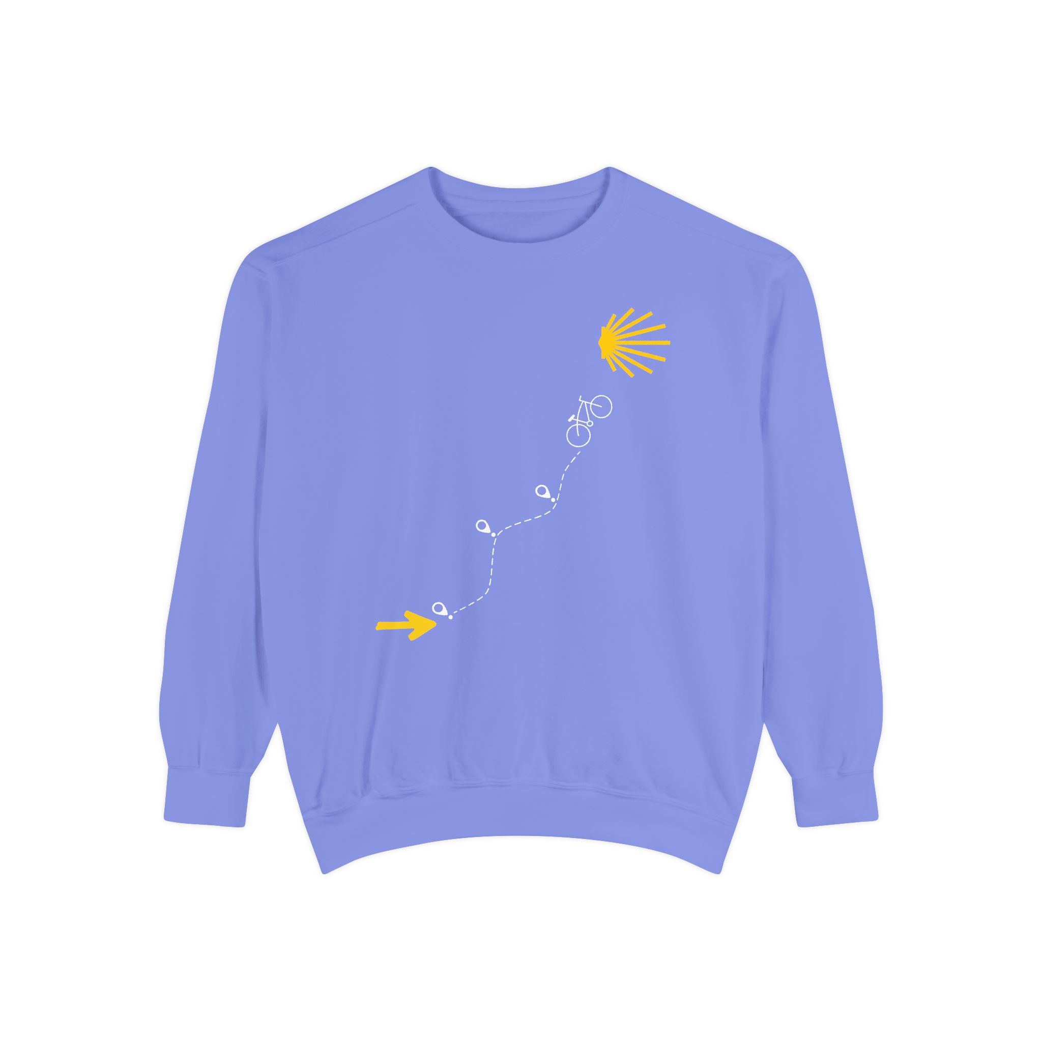 Camino de Santiago – "The Bicigrino Path" Vintage Garment-Dyed Sweatshirt - Imagen 5