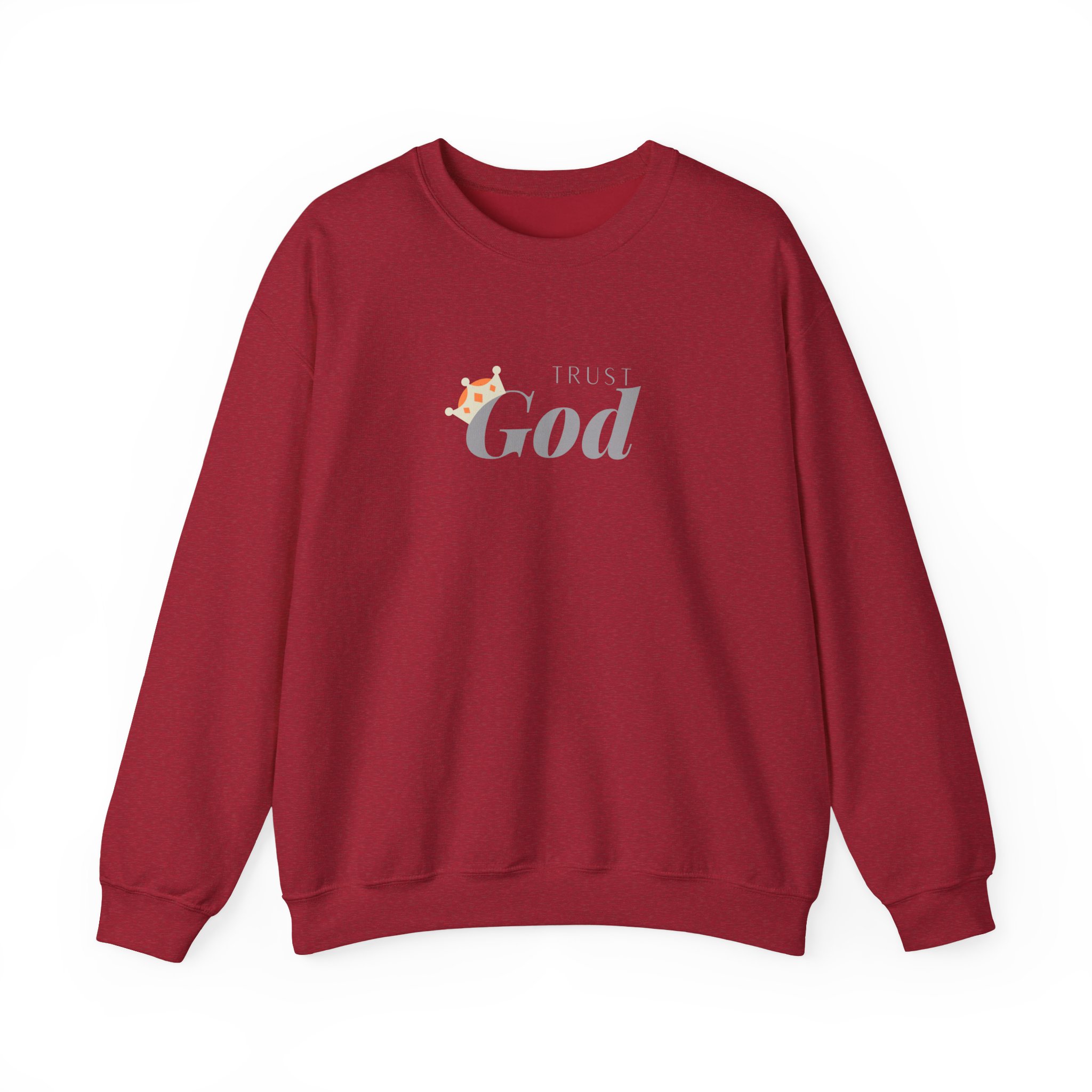Trust God – "Crowned Faith" Classic Heavy Blend Crewneck Sweatshirt - Imagen 2