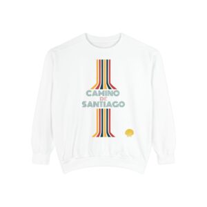 Camino de Santiago – "Retro Vertical Flow" Vintage Garment-Dyed Sweatshirt