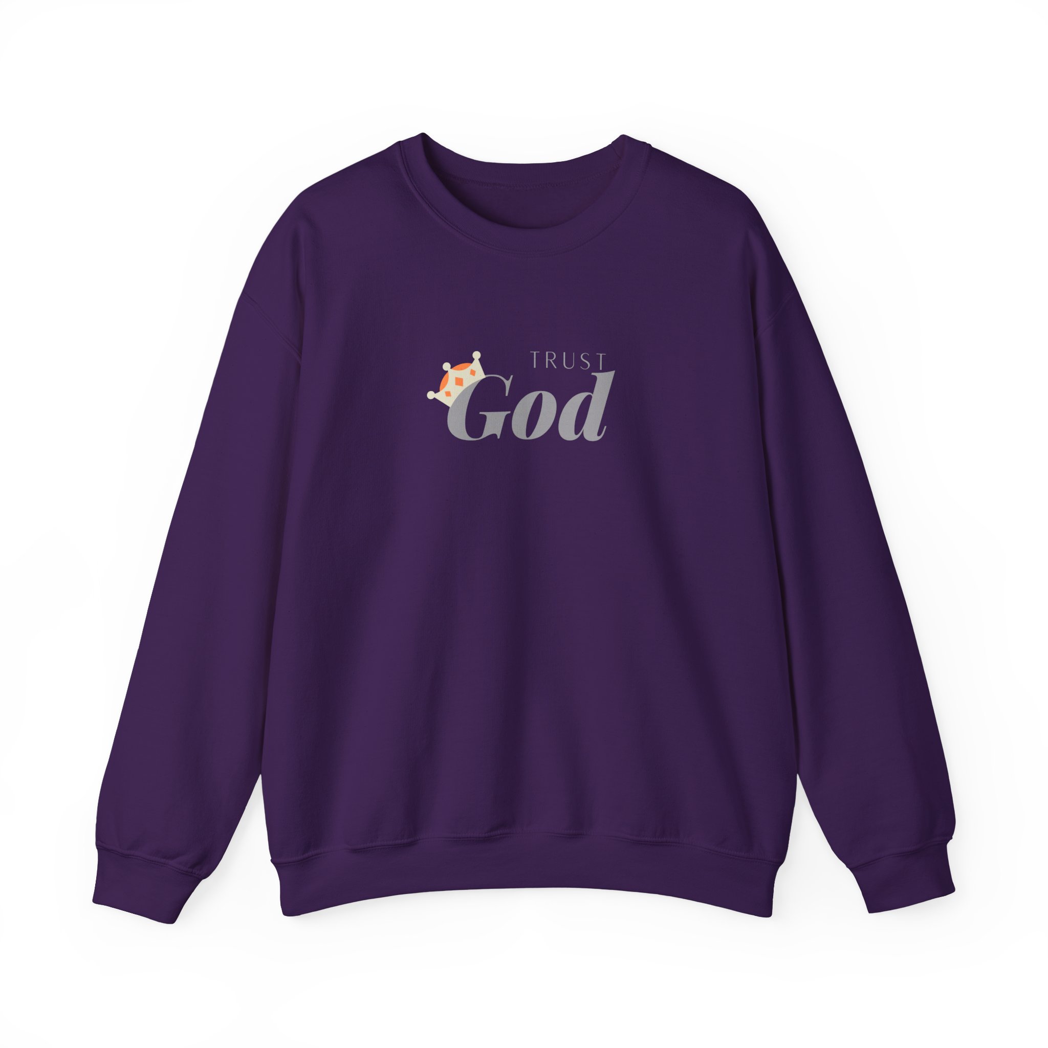 Trust God – "Crowned Faith" Classic Heavy Blend Crewneck Sweatshirt