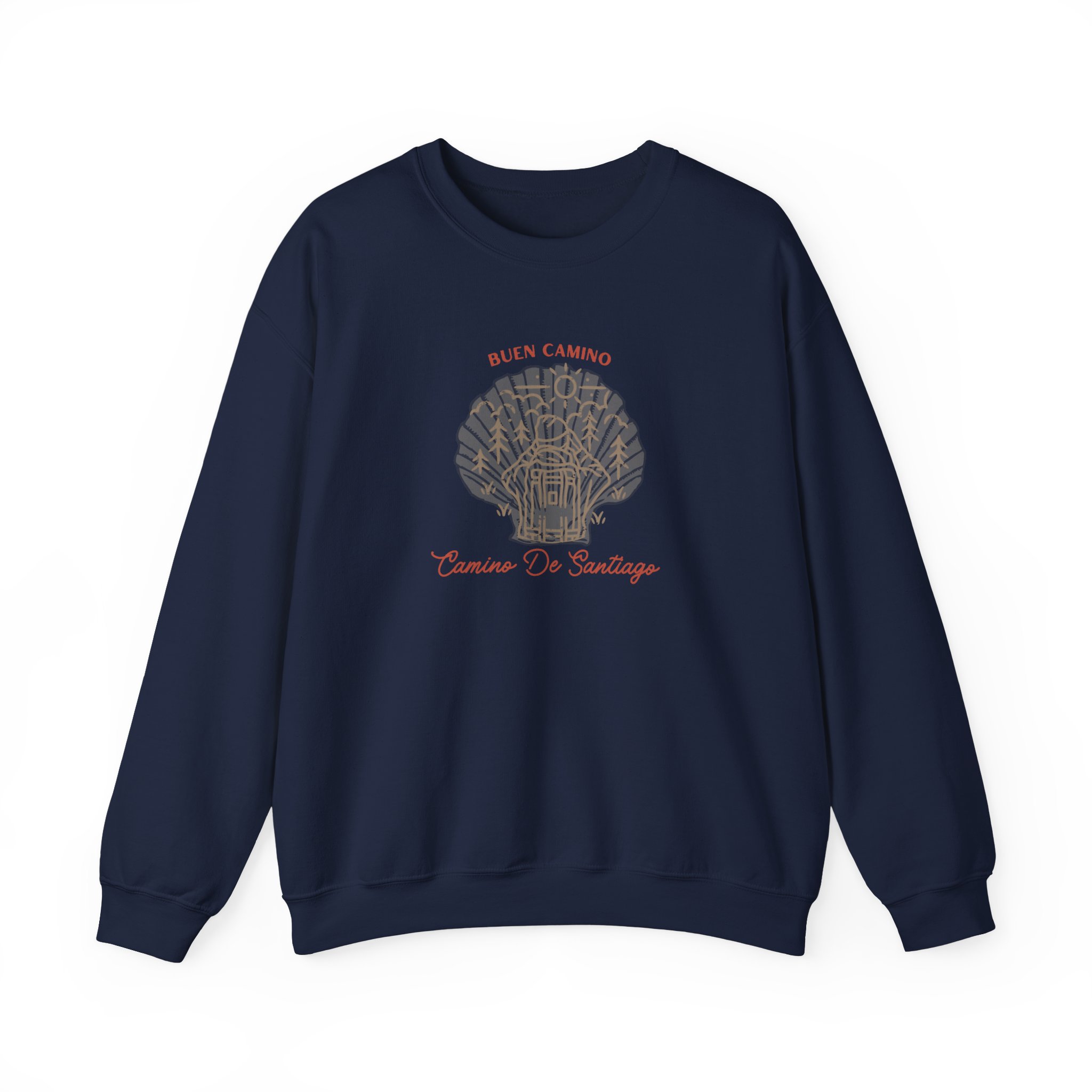 Camino de Santiago – "Rustic Scallop Journey" Classic Heavy Blend Crewneck Sweatshirt - Imagen 8