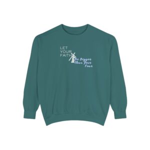 Faith Over Fear – "The Cross Bearer" Vintage Garment-Dyed Sweatshirt