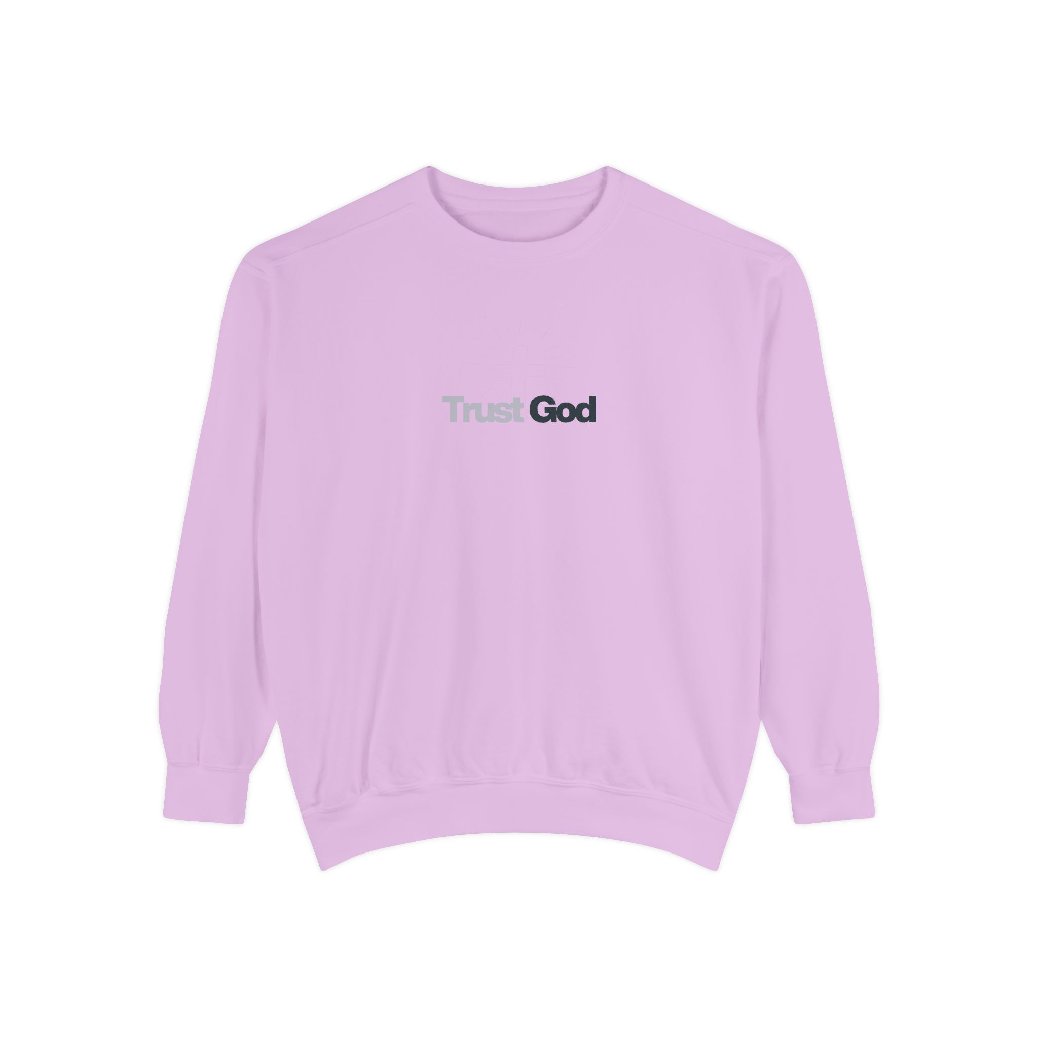 Trust God – "Radiant Cross" Vintage Garment-Dyed Sweatshirt - Imagen 4