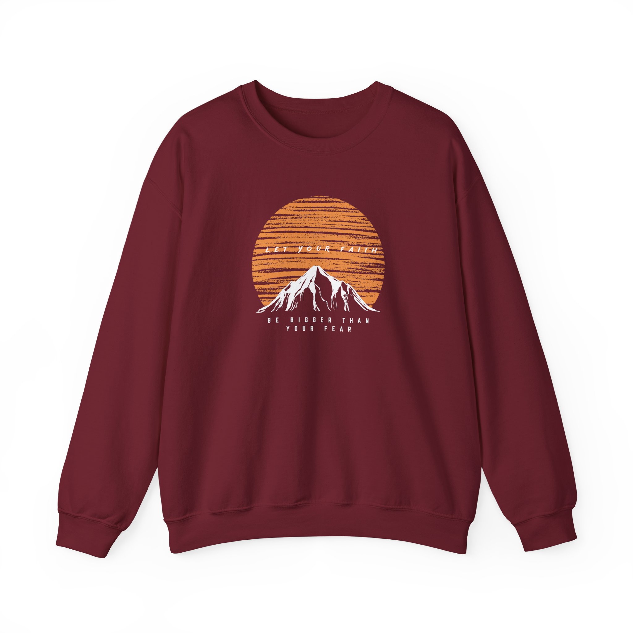 Faith Over Fear – "Sunset Summit" Classic Heavy Blend Crewneck Sweatshirt - Imagen 8