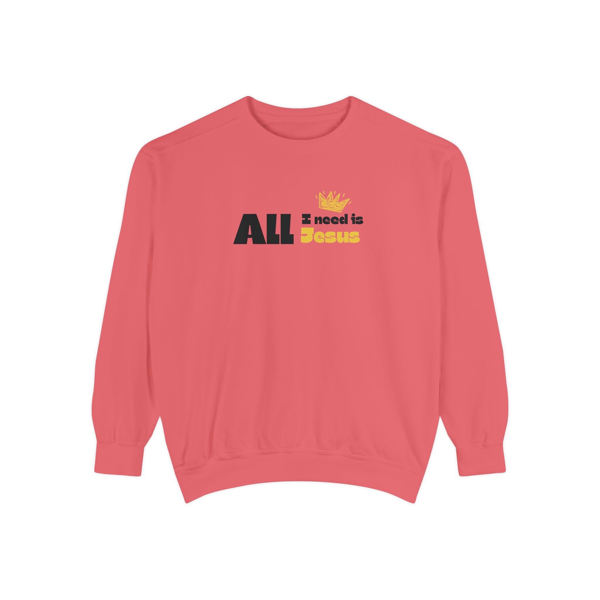 All I Need is Jesus – "The King's Crown" Vintage Garment-Dyed Sweatshirt - Imagen 11