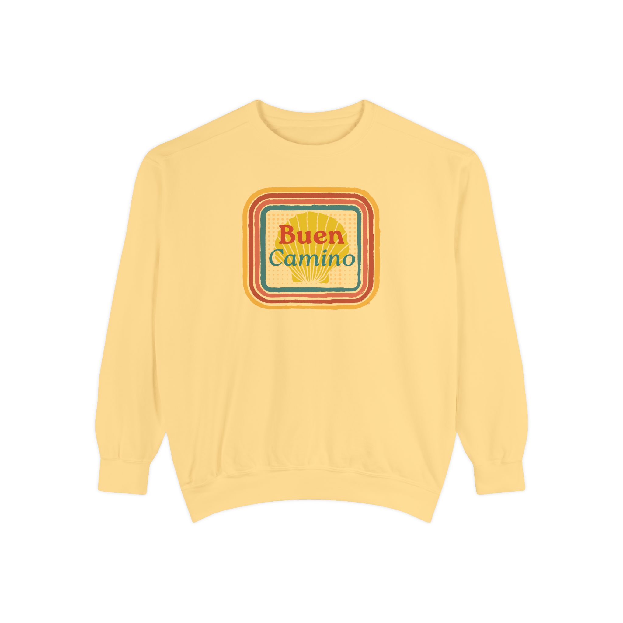 Camino de Santiago – "Retro Shell Badge" Vintage Garment-Dyed Sweatshirt - Imagen 5