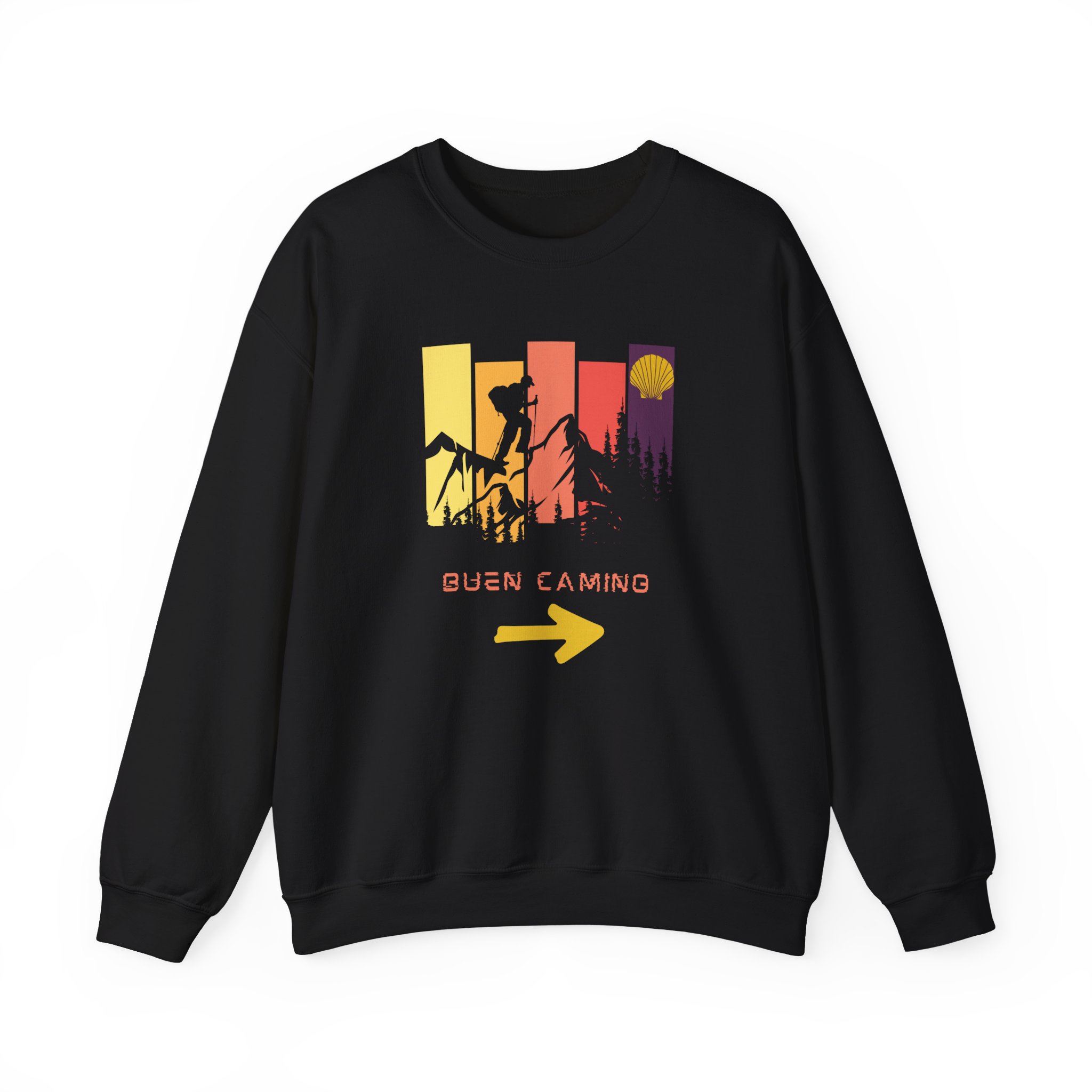 Camino de Santiago – "Retro Peak Hiking" Classic Heavy Blend Crewneck Sweatshirt - Imagen 3