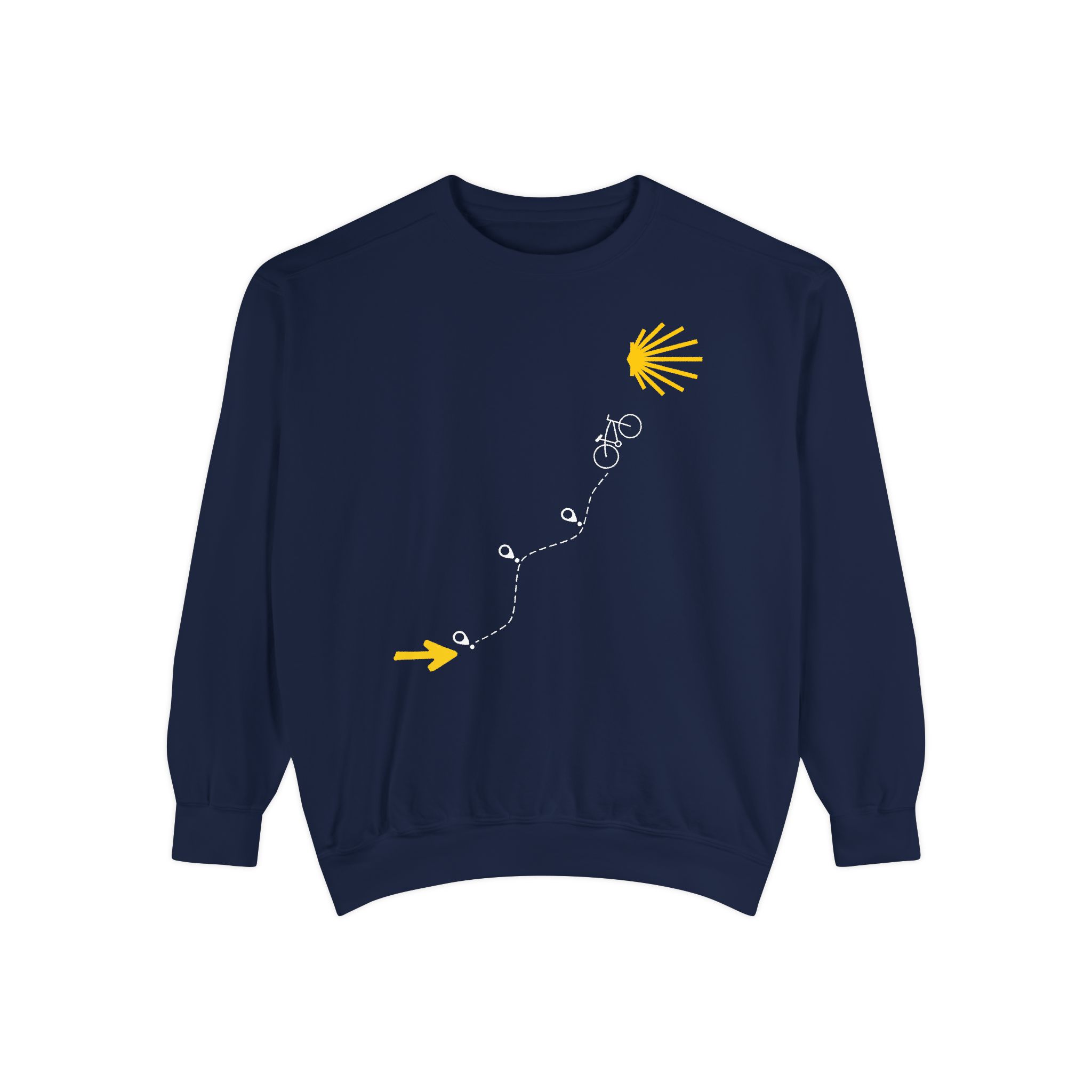 Camino de Santiago – "The Bicigrino Path" Vintage Garment-Dyed Sweatshirt - Imagen 6