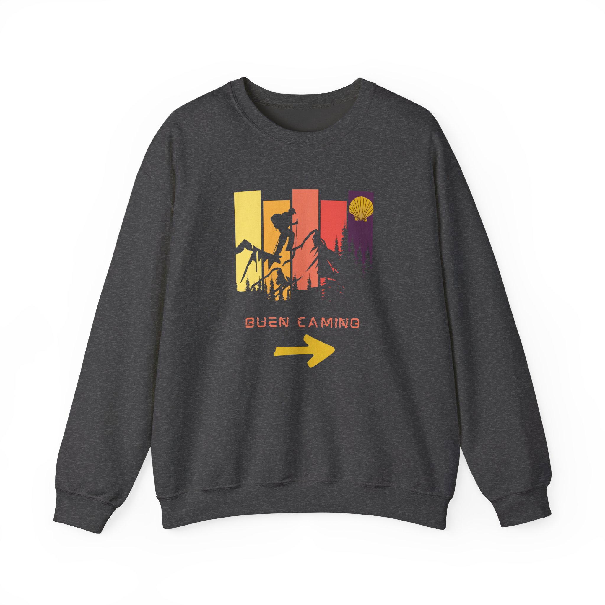 Camino de Santiago – "Retro Peak Hiking" Classic Heavy Blend Crewneck Sweatshirt - Imagen 9