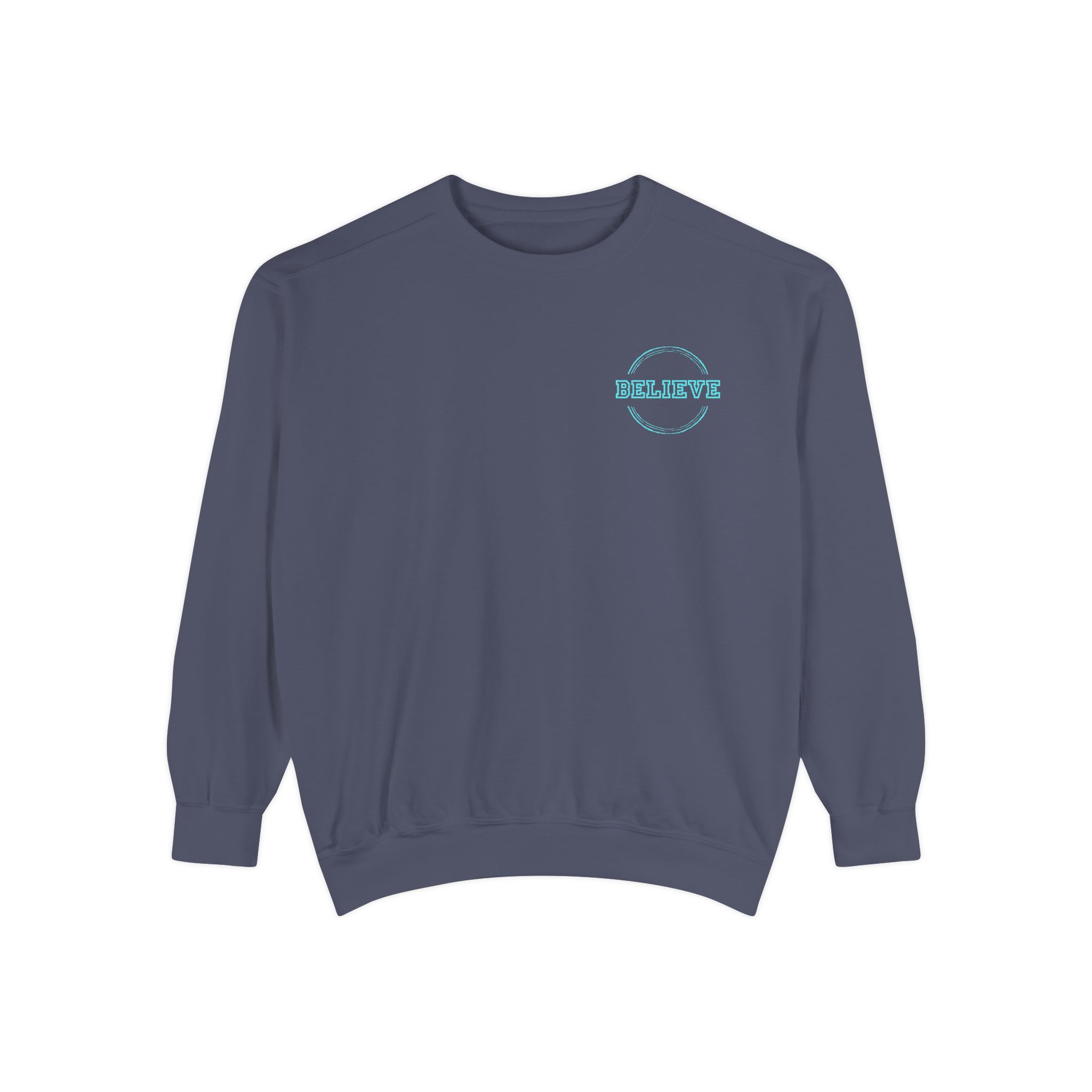 Believe – "Varsity Preppy Circle" Vintage Garment-Dyed Sweatshirt - Imagen 4