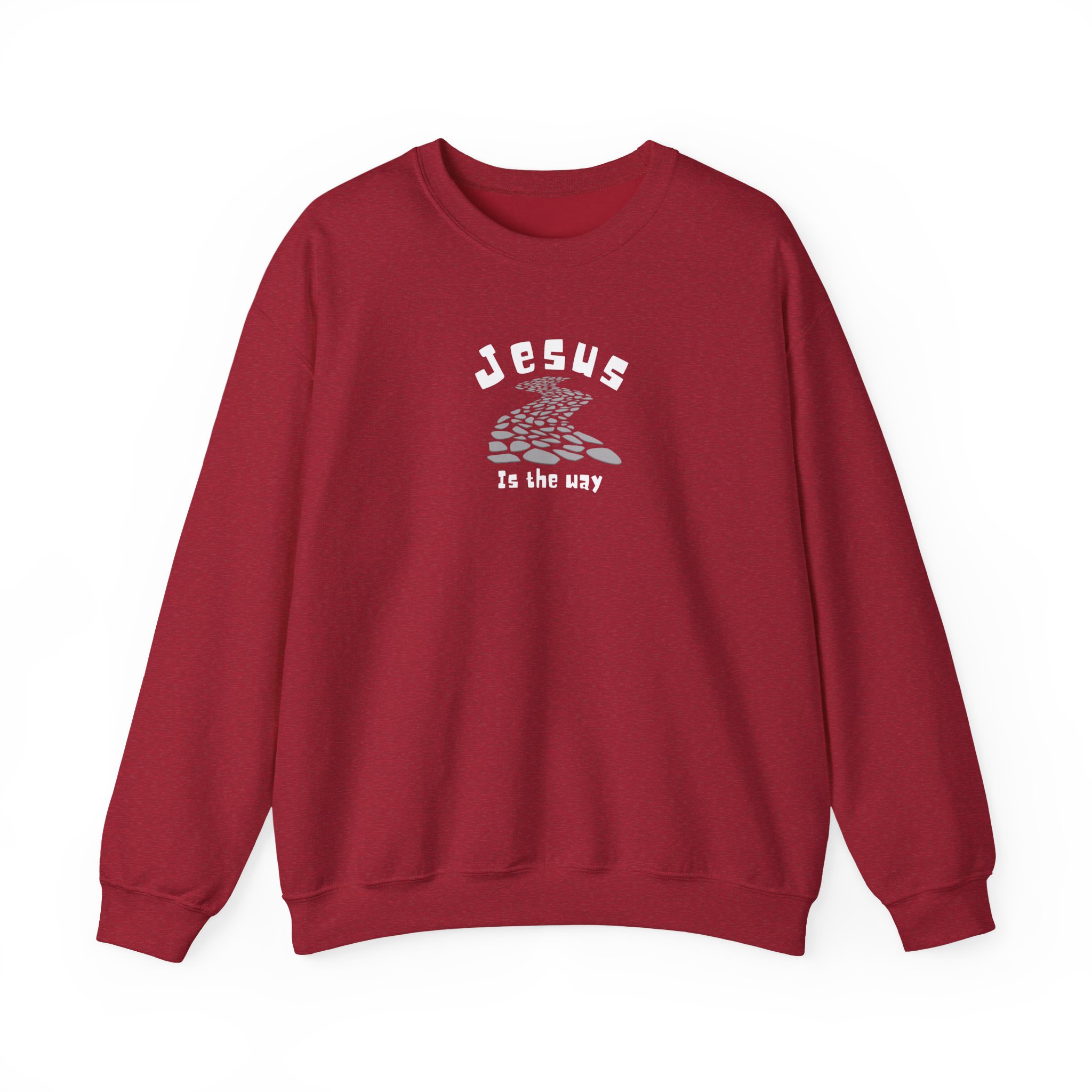 Jesus is the Way – "Stone Path" Classic Heavy Blend Crewneck Sweatshirt - Imagen 10
