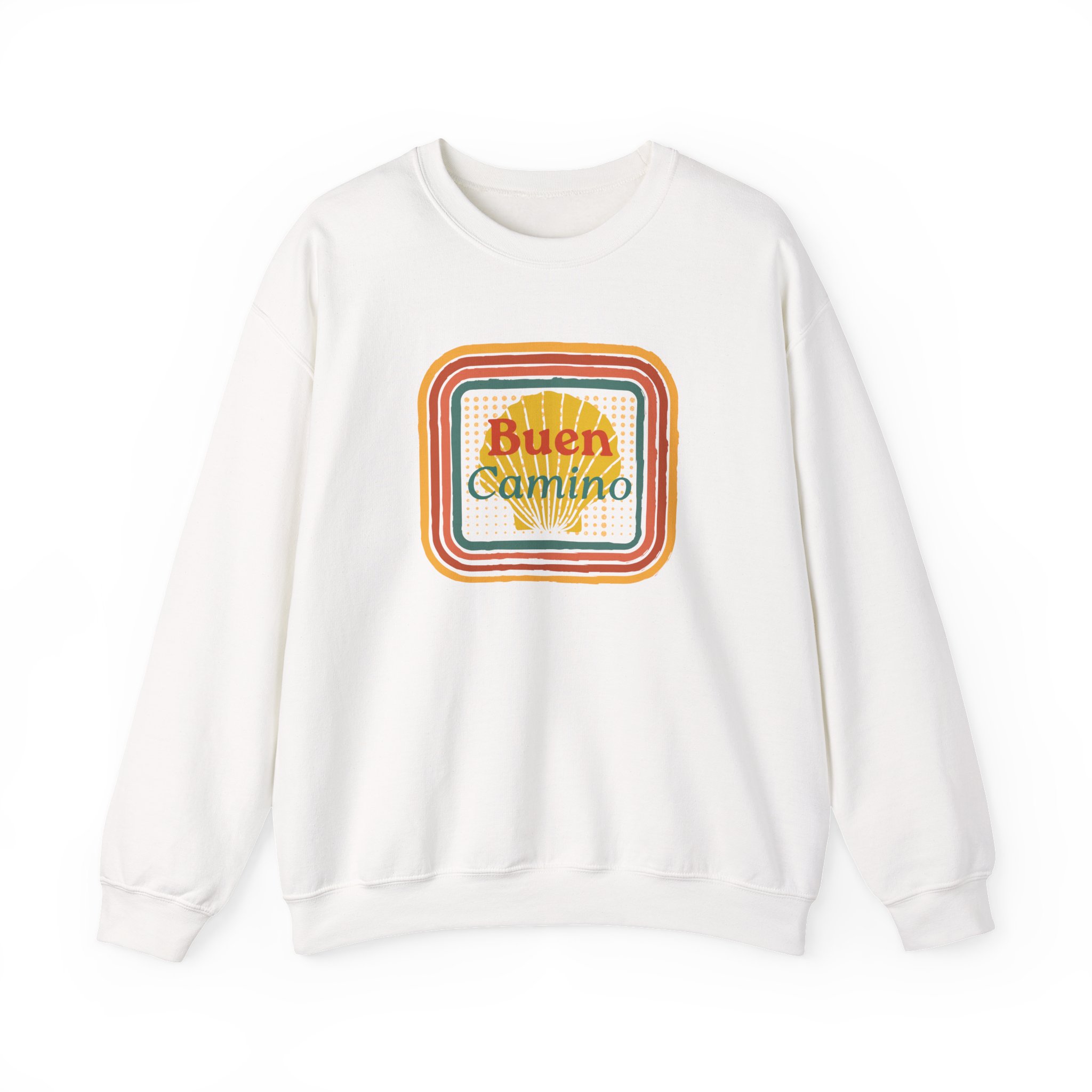 Camino de Santiago – "Retro Shell Badge" Classic Heavy Blend Crewneck Sweatshirt - Imagen 2