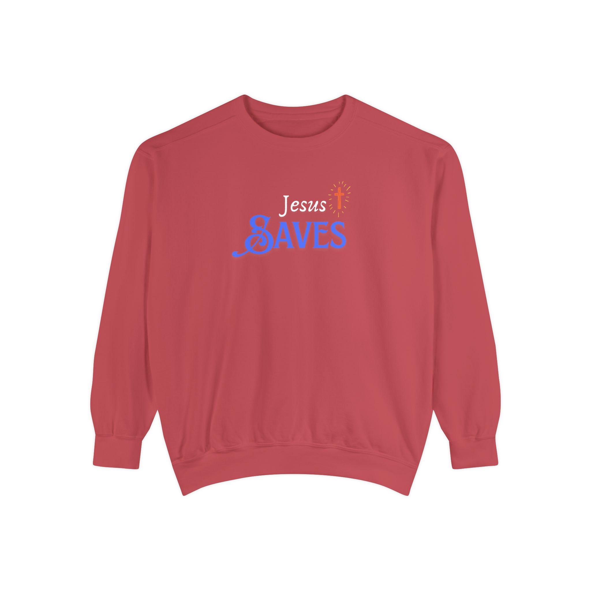 Jesus Saves – "Radiant Hope" Vintage Garment-Dyed Sweatshirt - Imagen 9