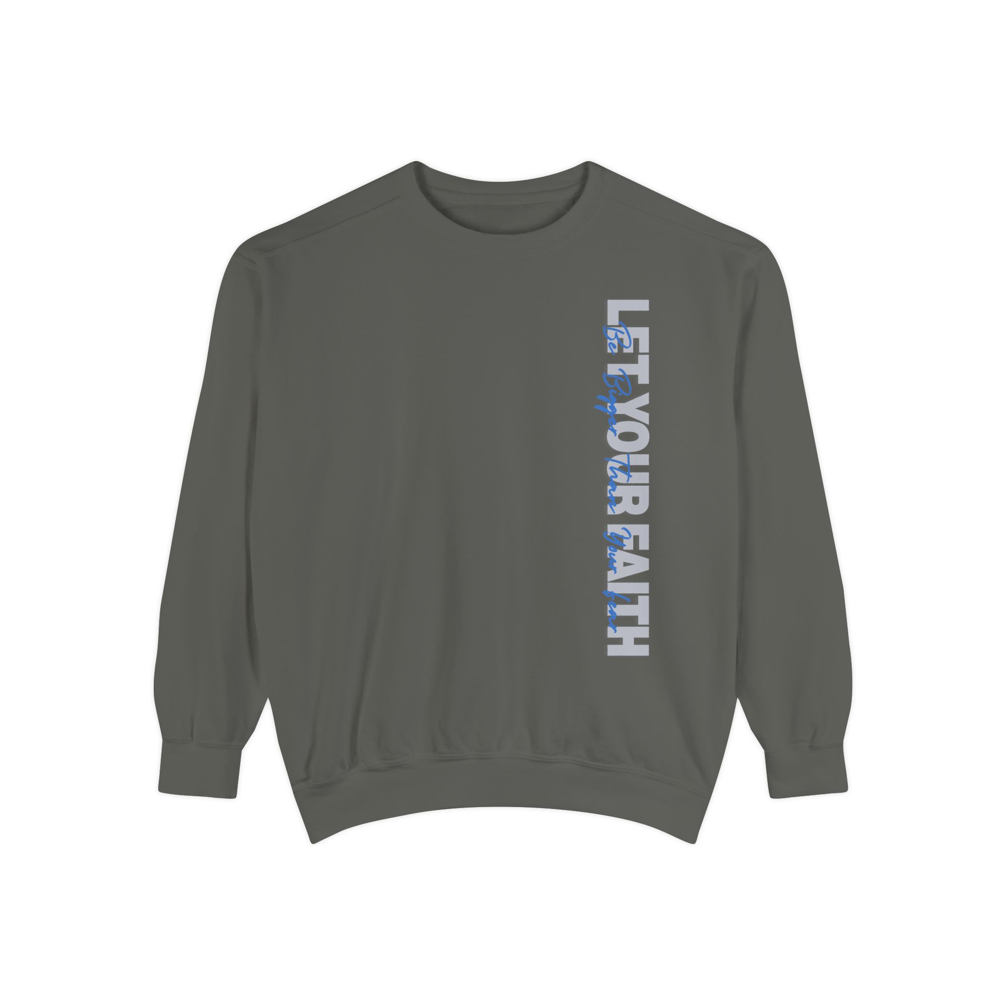 Faith Over Fear – "Modern Overlay" Vintage Garment-Dyed Sweatshirt - Imagen 4