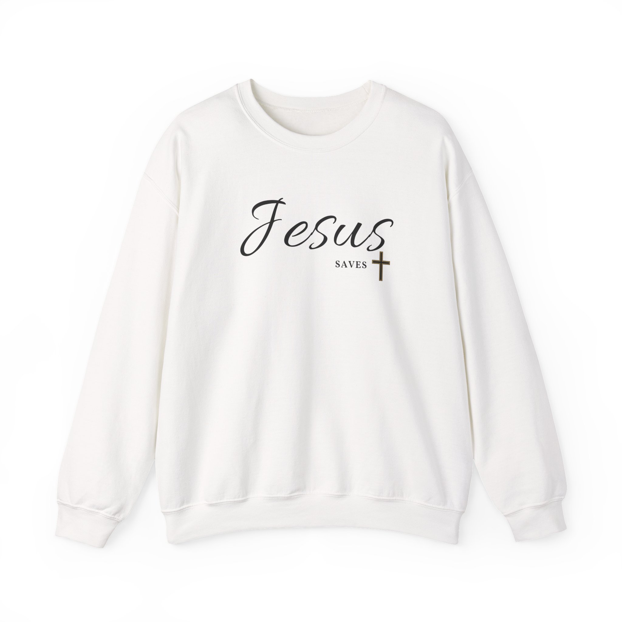 Jesus Saves – "Golden Grace" Classic Heavy Blend Crewneck Sweatshirt - Imagen 7