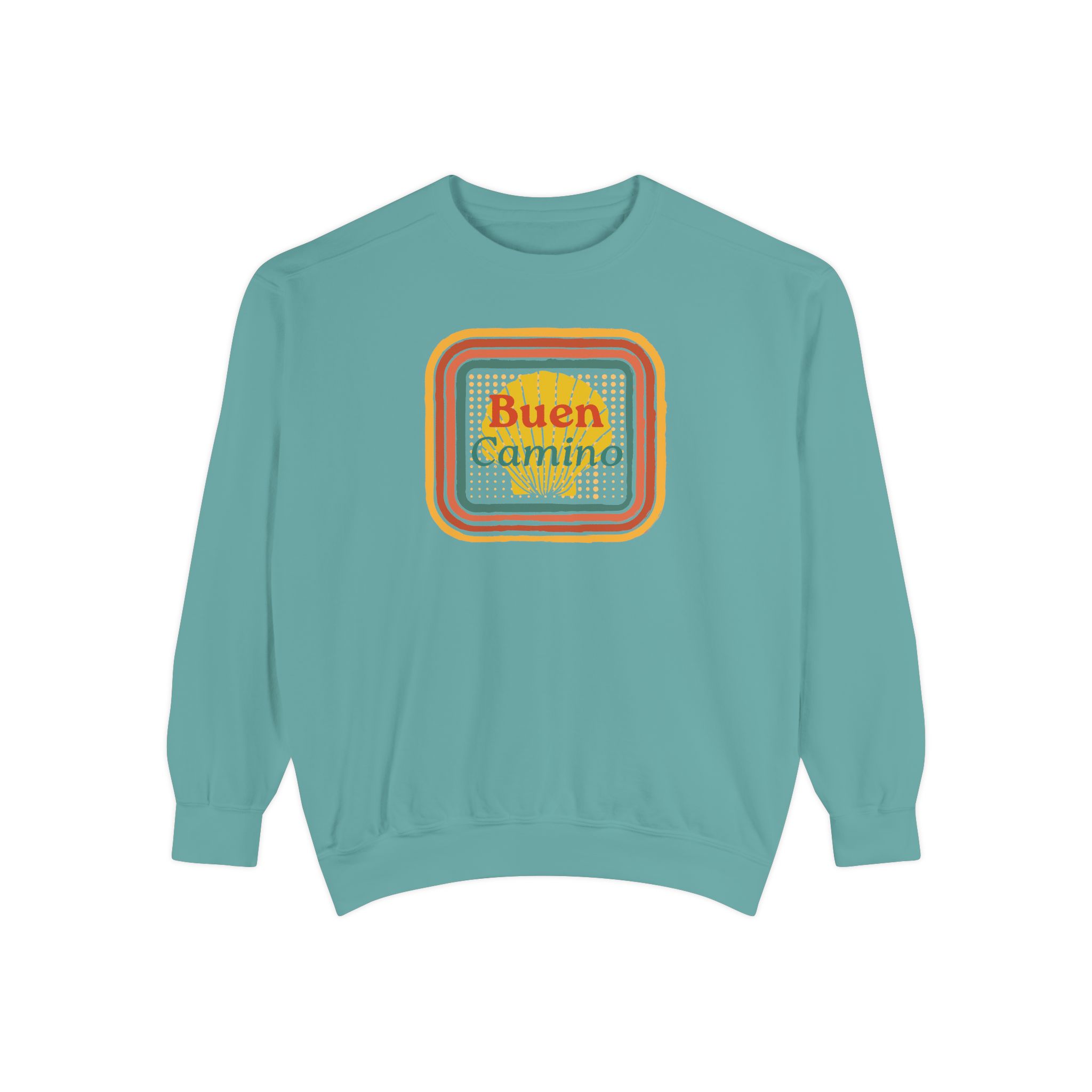 Camino de Santiago – "Retro Shell Badge" Vintage Garment-Dyed Sweatshirt - Imagen 3