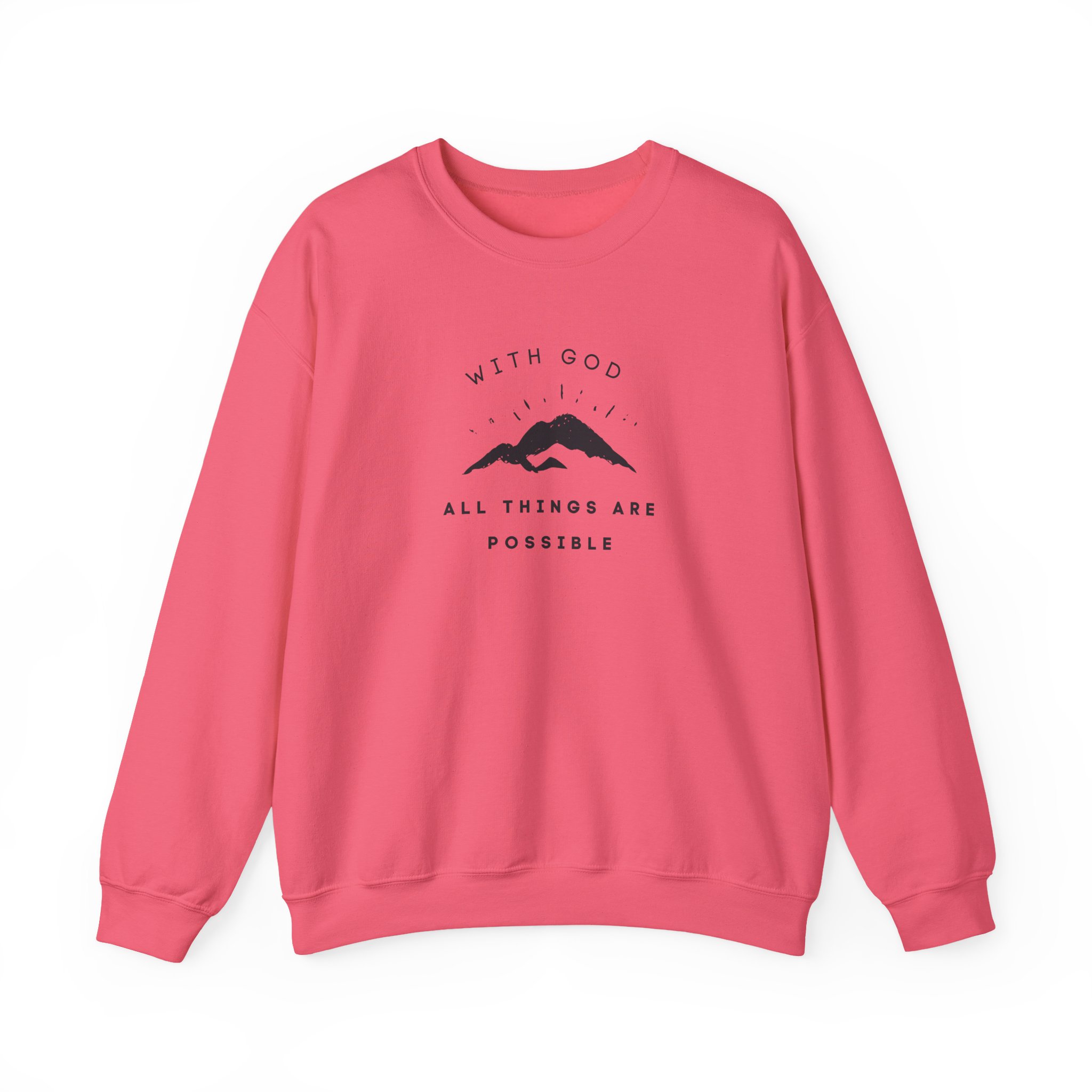 With God All Things Are Possible – "Summit Hope" Classic Heavy Blend Crewneck Sweatshirt - Imagen 6
