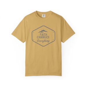 "Faith Changes Everything" Mountain Badge T-Shirt | Vintage Comfort Colors