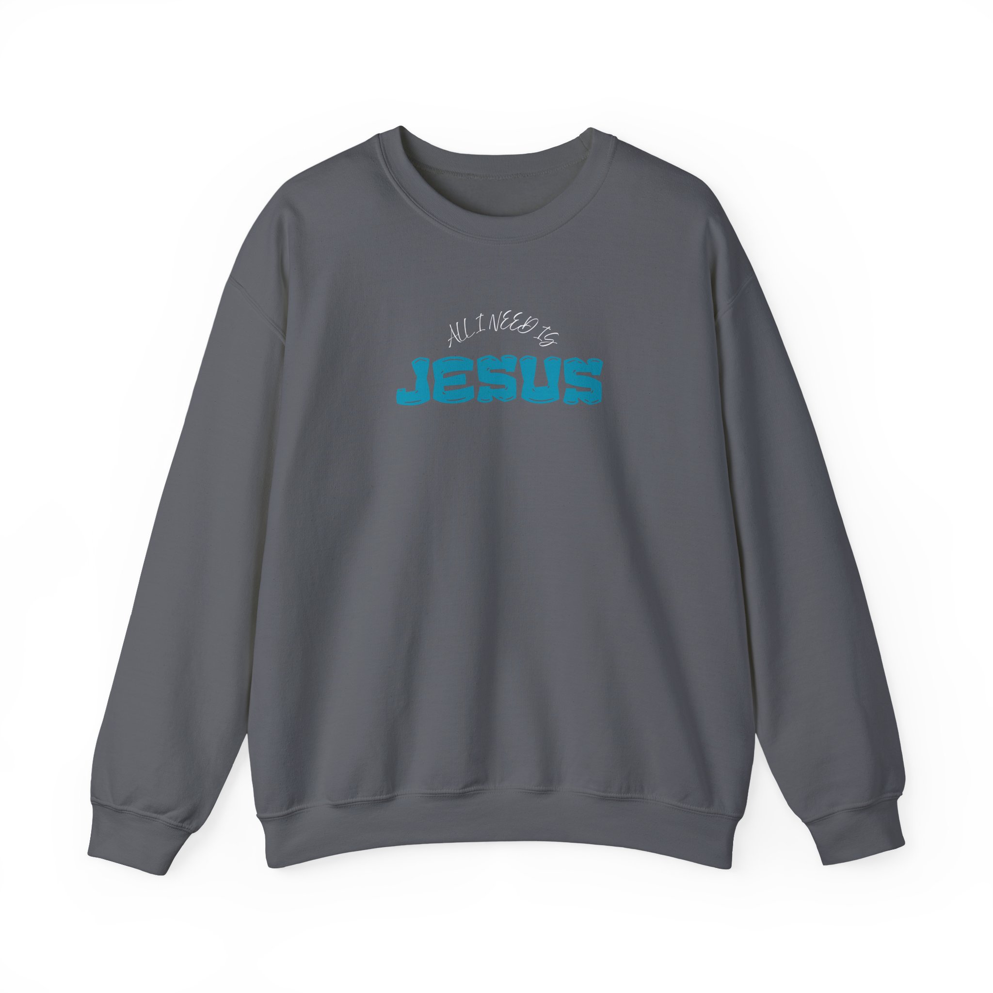 All I Need is Jesus – "Retro Teal Dream" Classic Heavy Blend Crewneck Sweatshirt