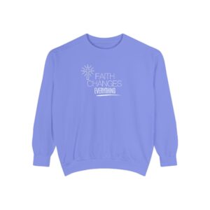 Faith Changes Everything – "Shining Cross" Vintage Garment-Dyed Sweatshirt