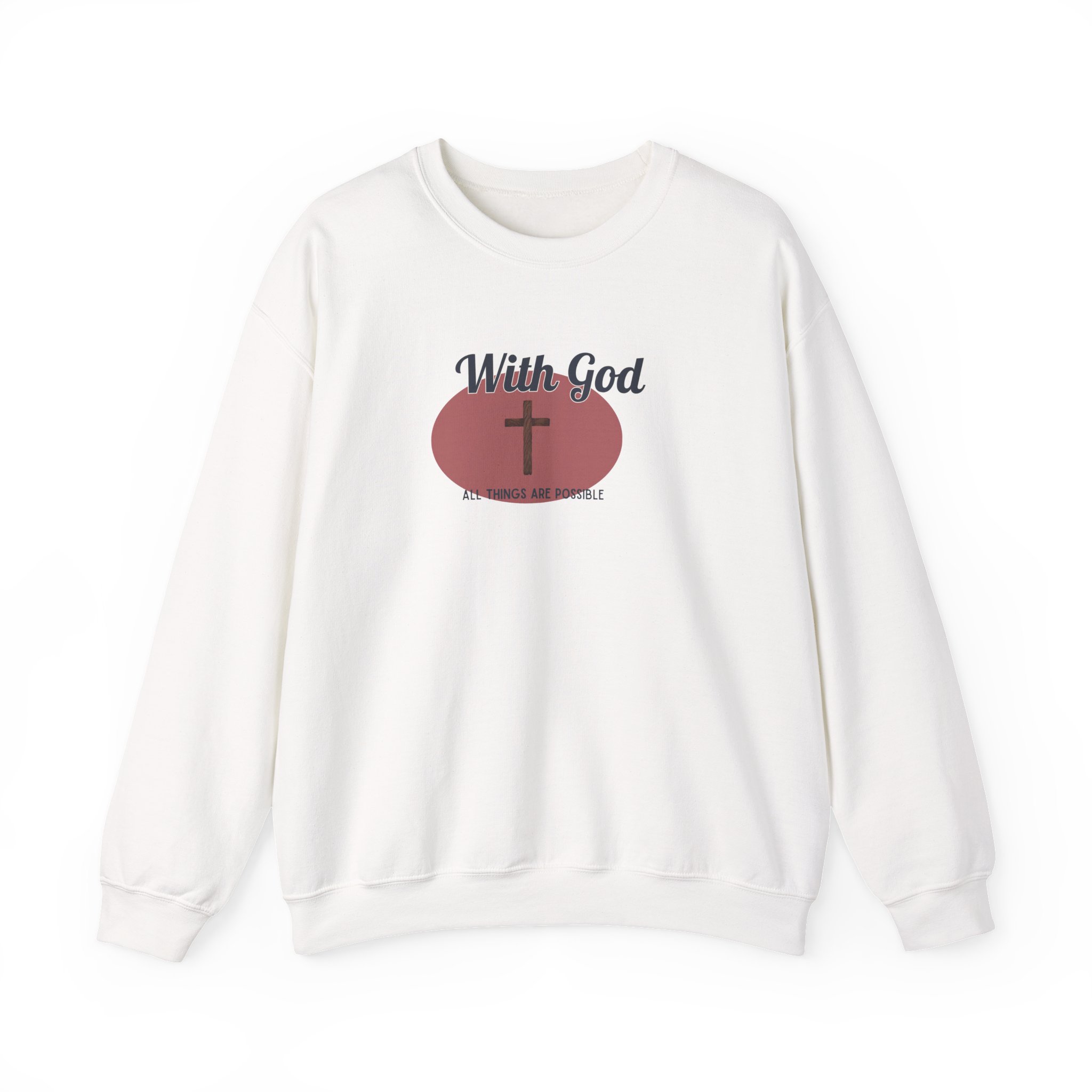 With God All Things Are Possible – "Earthy Heritage" Classic Heavy Blend Crewneck Sweatshirt - Imagen 2