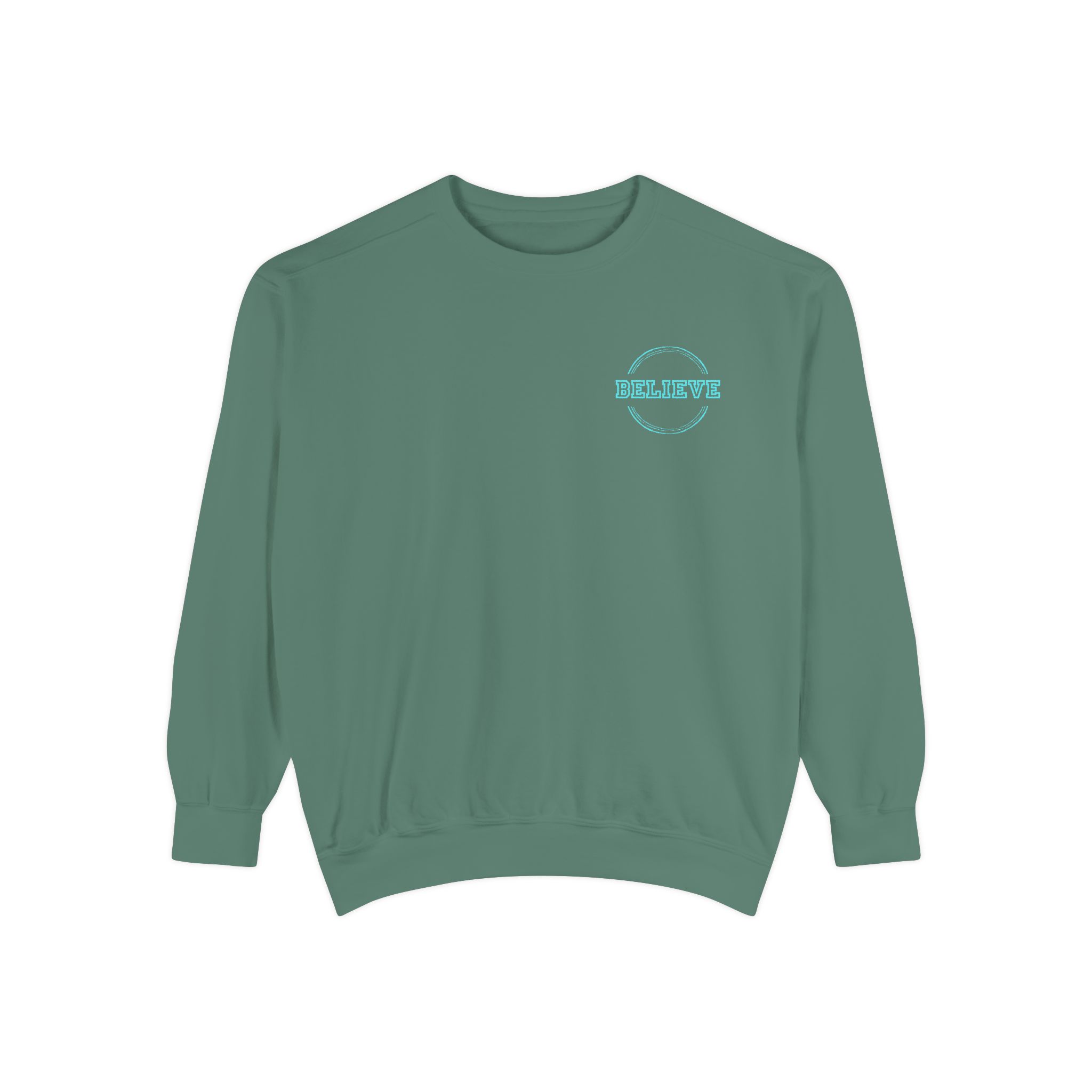 Believe – "Varsity Preppy Circle" Vintage Garment-Dyed Sweatshirt - Imagen 5