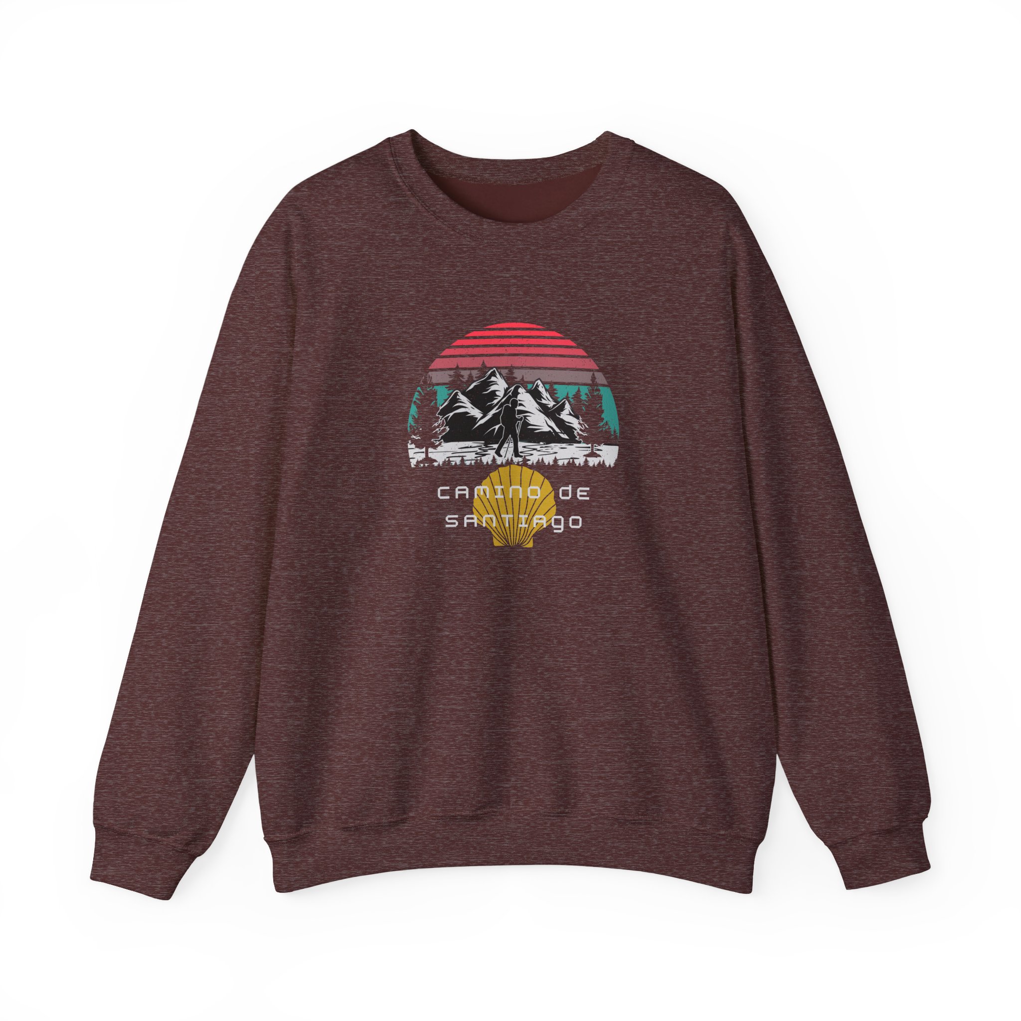 Camino de Santiago – "Mountain Sunset Trek" Classic Unisex Crewneck T-Shirt - Imagen 2